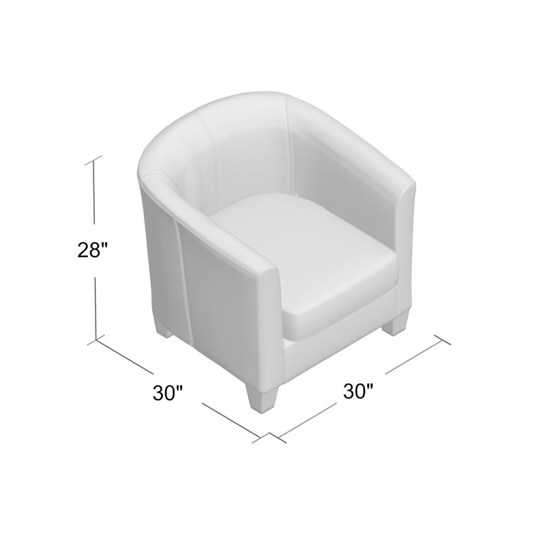 White faux leather online tub chair